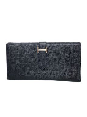 Hermes Wallet Bearn Soufflet Veau Epsom Black Silver